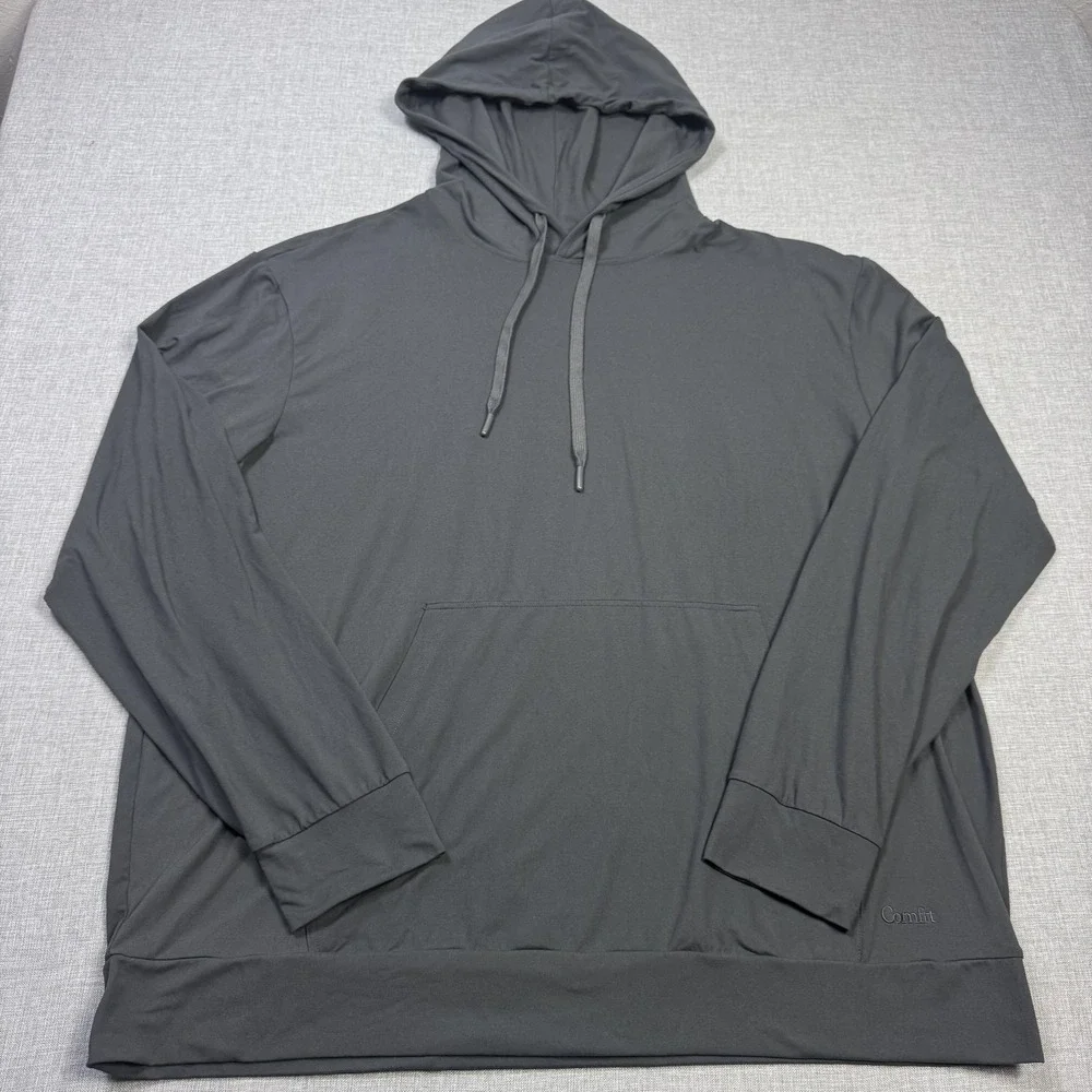 Comfrt Hoodie Sweatshirt Mens 3XL Gray Pullover Pockets Drawstring Soft